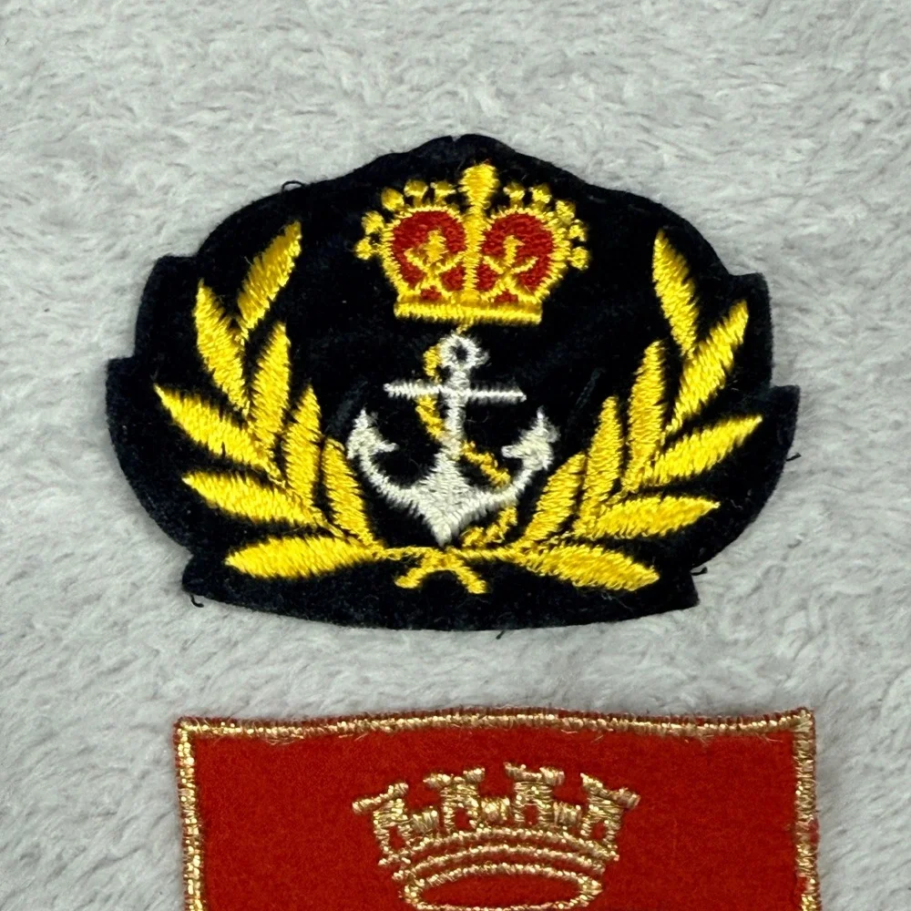 Embroidered Crest Patches Unisex OS Multicolored Nautical Military Set